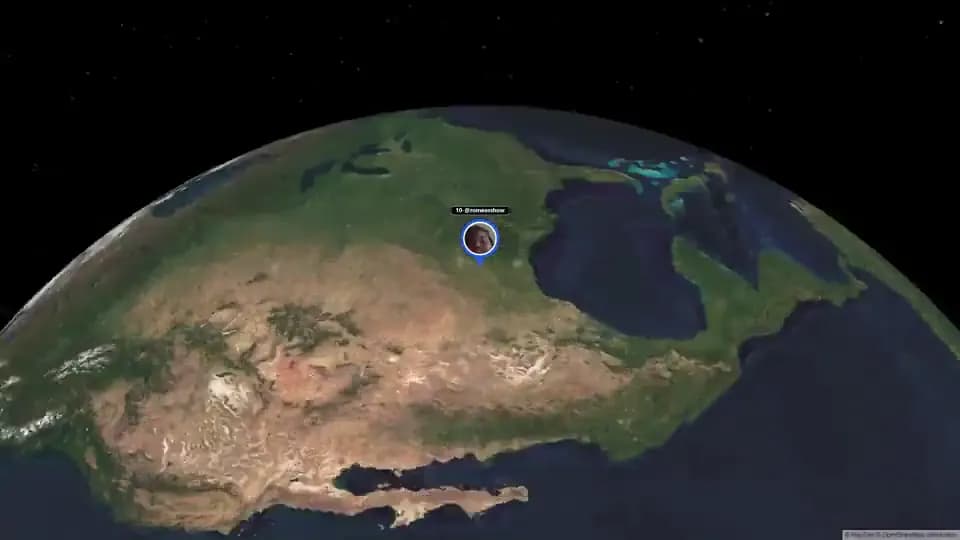 A social media map video preview showing a polished animated story