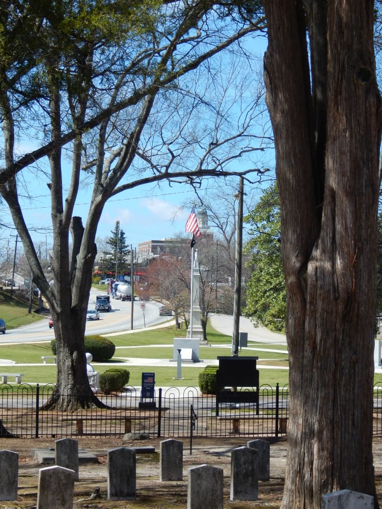 Stockywood’s original photograph of trees, gravestones, a fence and a street; the article preview is scaled to fit