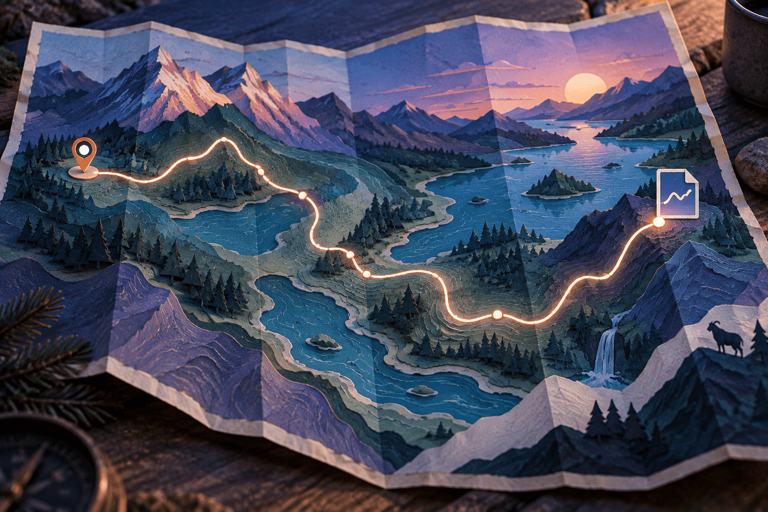 A GPX track becoming an animated map video with a trip photo