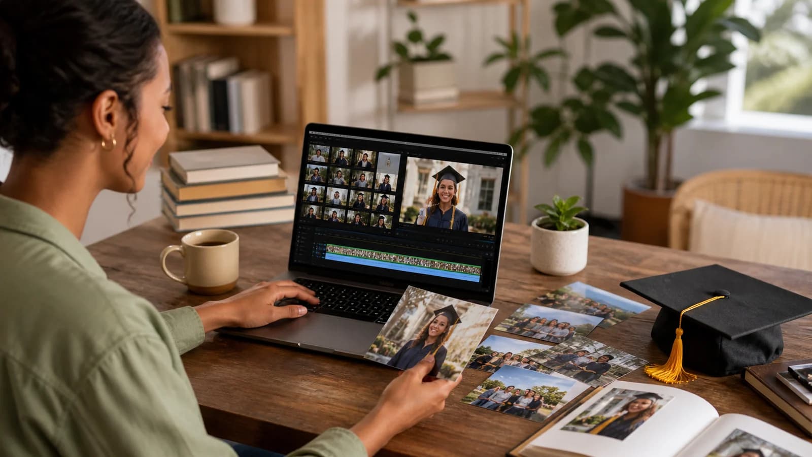 Graduation Video Montage: Photos, Messages, and Milestones: photos, video clips, music, and meaningful places arranged into a clear story.