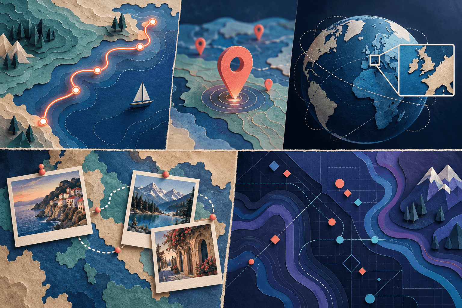 Five approaches to map animation, from a moving presentation pin to a globe zoom and photo route.