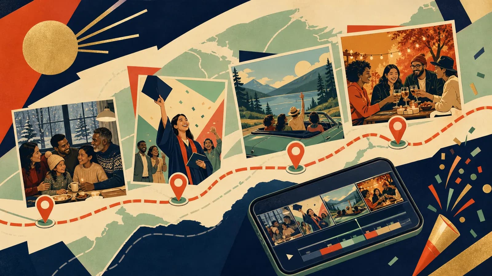 New Year recap video planned as a map route through memories from the past year