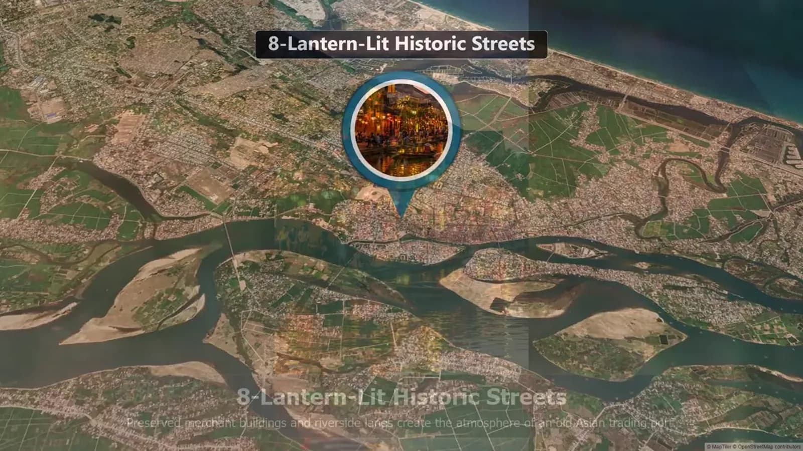 Map with travel photos showing places that visually resemble destinations in other countries.