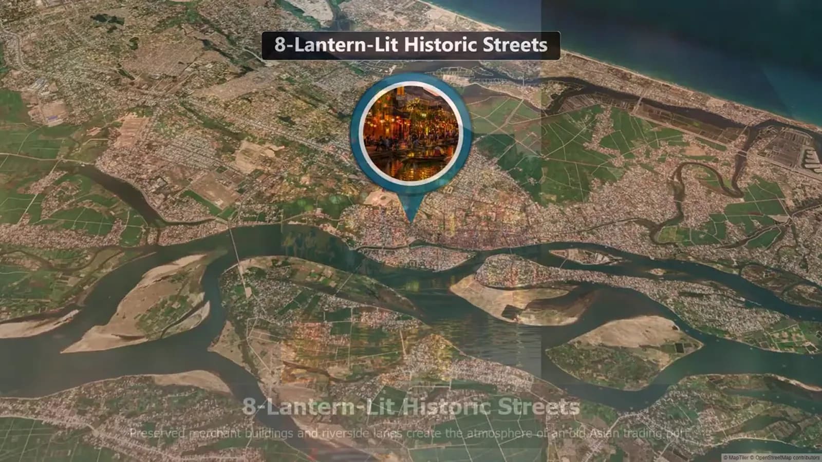 Map with travel photos showing places that visually resemble destinations in other countries.