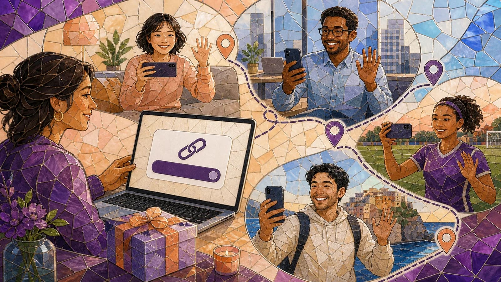 Organizer asking friends to submit short video messages through one shared link