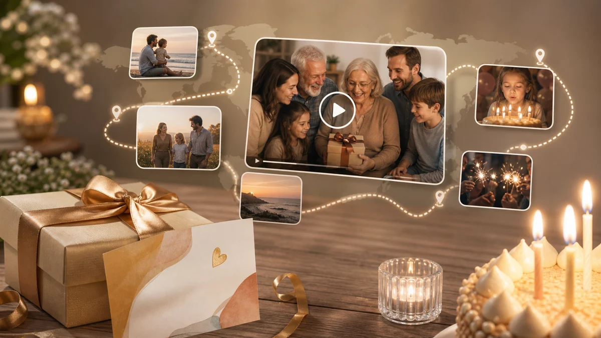 happy birthday special message in an AlbumMap birthday video gift
